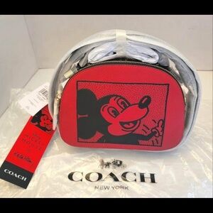 Coach Red and White Mickey Mouse Bag